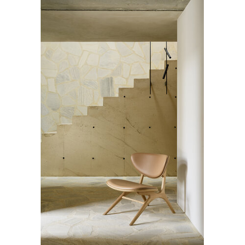 Ethnicraft Eye lounge chair eik gestoffeerd Sienna leather