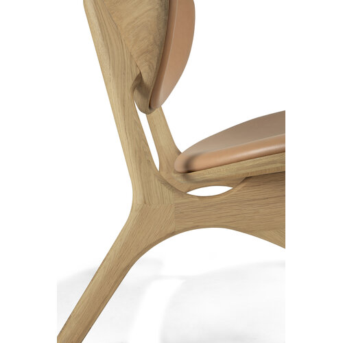 Ethnicraft Eye lounge chair eik gestoffeerd Sienna leather