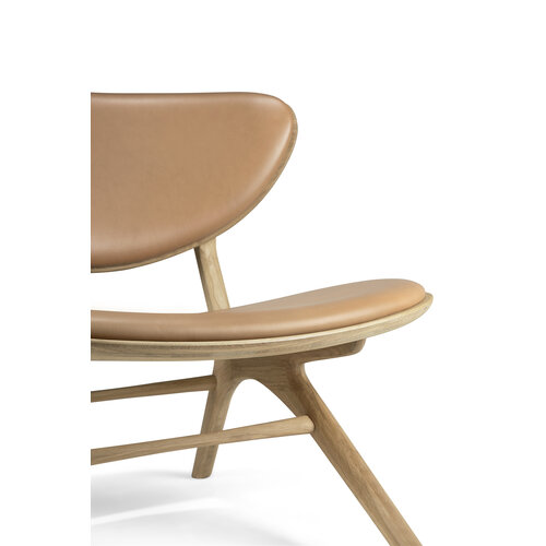 Ethnicraft Eye lounge chair eik gestoffeerd Sienna leather