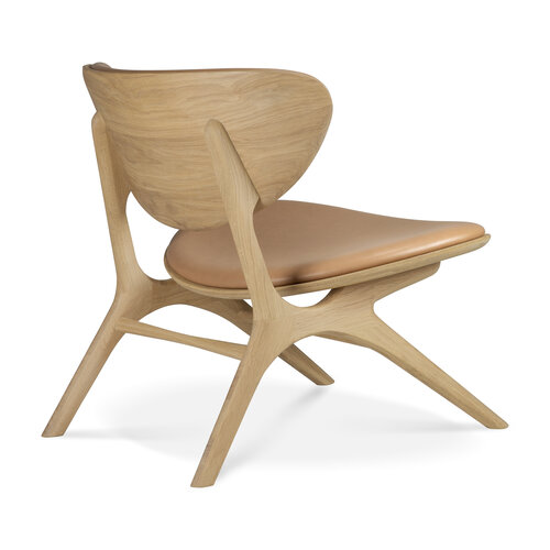 Ethnicraft Eye lounge chair eik gestoffeerd Sienna leather