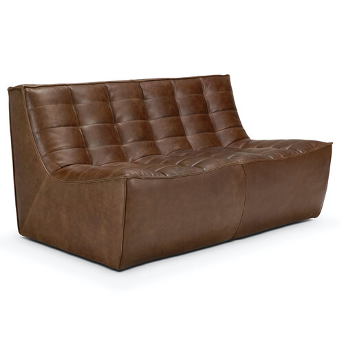 Ethnicraft N701 sofa tweezit leder Chestnut