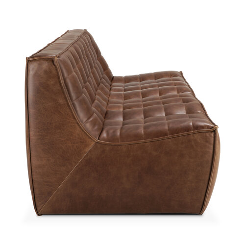 Ethnicraft N701 sofa driezit leder Chestnut