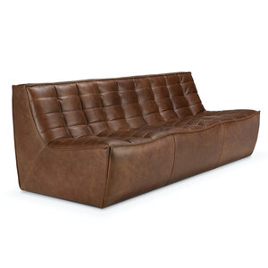 Ethnicraft N701 canapé 3 places en cuir Chestnut