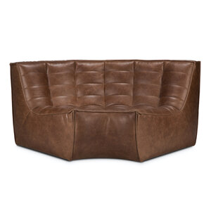 Ethnicraft N701 canapé élément d'angle arrondi en cuir Chestnut