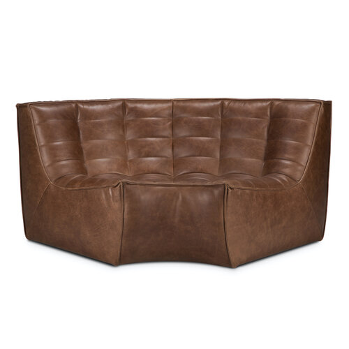 Ethnicraft N701 sofa rond hoekelement leder Chestnut
