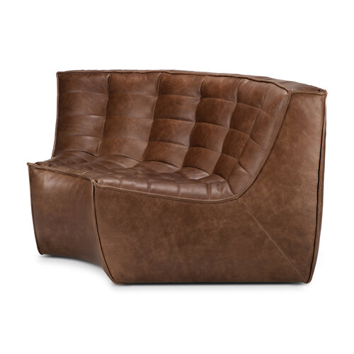 Ethnicraft N701 sofa rond hoekelement leder Chestnut