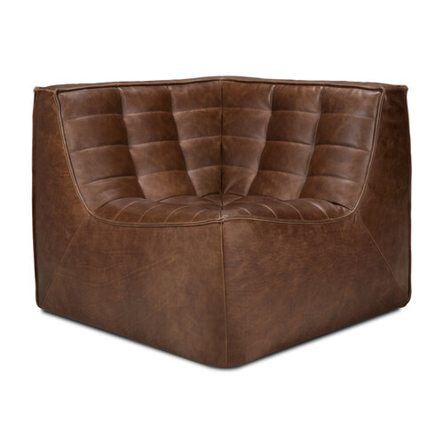 Ethnicraft N701 sofa hoekelement leder Chestnut