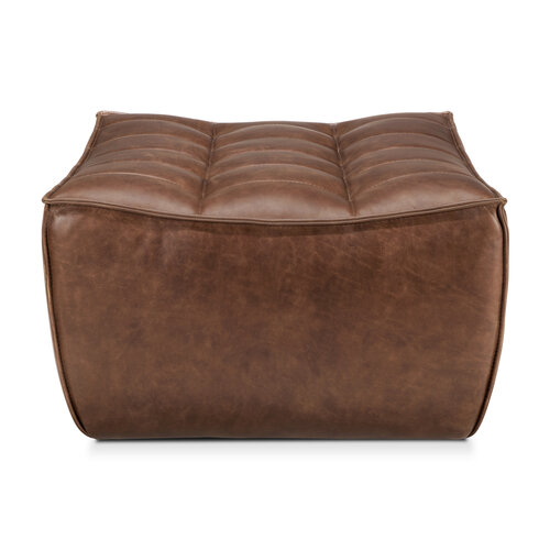 Ethnicraft N701 poef  lederChestnut