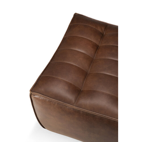 Ethnicraft N701 poef  lederChestnut