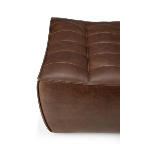 Ethnicraft N701 poef  lederChestnut