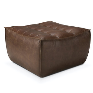 Ethnicraft N701 pouf en cuir Chestnut