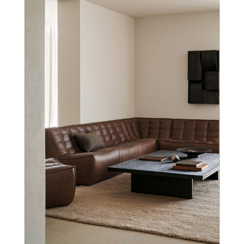 Ethnicraft N701 poef  lederChestnut