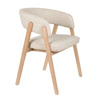 Bright eetkamerstoel met armleuningen beige