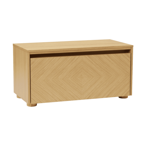 Umage Hideaway opbergbank eik - houten klapdeur met patroon