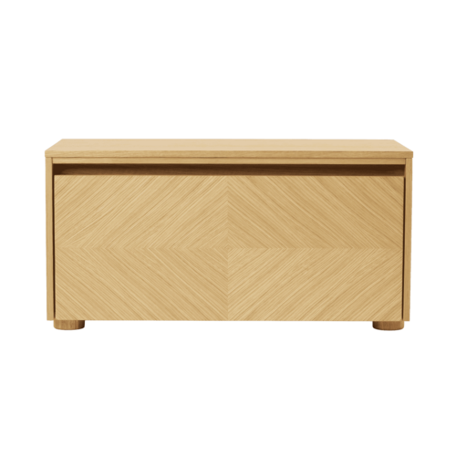 Umage Hideaway opbergbank eik - houten klapdeur met patroon Umage Hideaway opbergbank eik - houten klapdeur met patroon