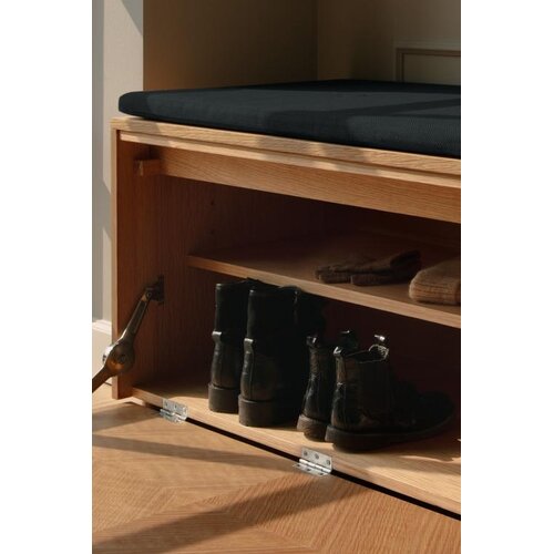 Umage Hideaway opbergbank eik - houten klapdeur met patroon
