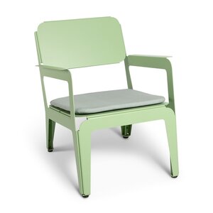Weltevree Bended loungestoel groen inclusief grijs kussen Weltevree Bended loungestoel groen inclusief grijs kussen