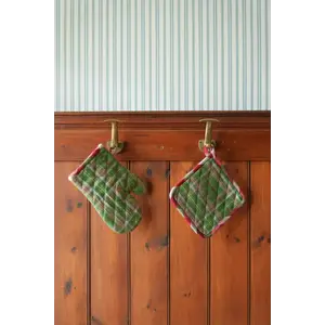 Maison Dînette Potter Green & Kantine Chilli set support de casserole & gant de four
