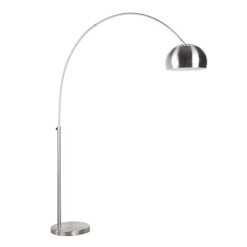 Metal bow vloerlamp geborsteld metaal