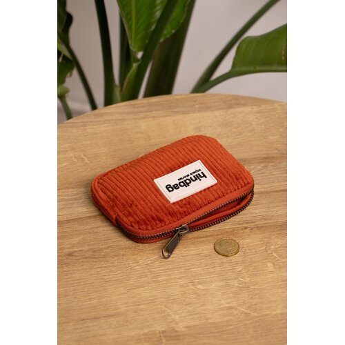 Hindbag Lili portefeuille ribfluweel Brique Hindbag Lili portefeuille ribfluweel Brique