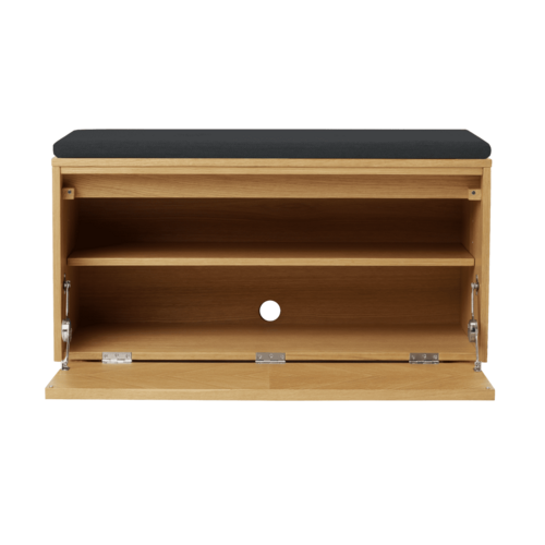 Umage Hideaway opbergbank eik – houten klapdeur met patroon - shadow Cushion Umage Hideaway opbergbank eik – houten klapdeur met patroon - shadow Cushion