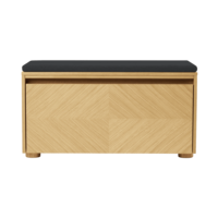 Hideaway opbergbank eik – houten klapdeur met patroon - shadow Cushion
