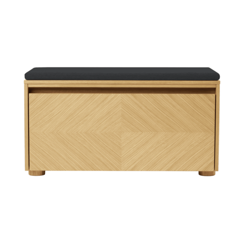 Umage Hideaway opbergbank eik – houten klapdeur met patroon - shadow Cushion Umage Hideaway opbergbank eik – houten klapdeur met patroon - shadow Cushion