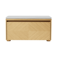 Hideaway opbergbank eik – houten klapdeur met patroon - sterling Cushion