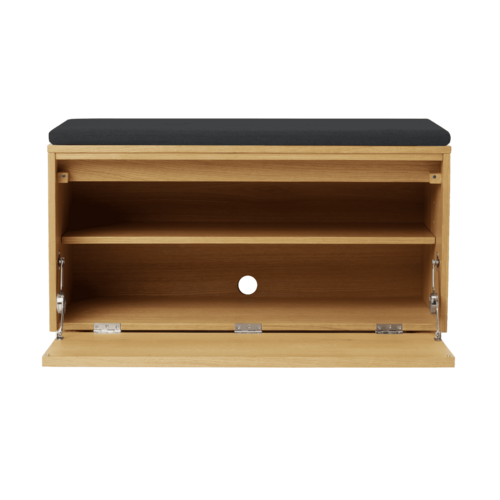 Umage Hideaway opbergbank eik – houten klapdeur - shadow kussen Umage Hideaway opbergbank eik – houten klapdeur - shadow kussen
