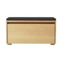 Hideaway opbergbank eik – houten klapdeur - shadow kussen