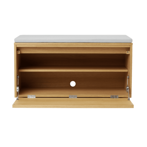 Umage Hideaway opbergbank eik – houten klapdeur - sterling kussen