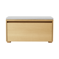 Hideaway opbergbank eik – houten klapdeur - sterling kussen