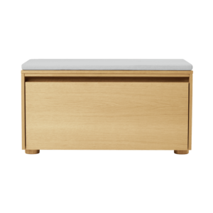 Umage Hideaway banc de rangement en chêne – porte abattante en bois - coussin sterling