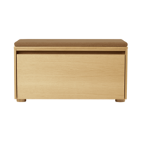 Hideaway opbergbank eik – houten klapdeur – sugar brown kussen