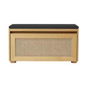 Umage Hideaway opbergbank eik – webbing klapdeur - shadow kussen Umage Hideaway opbergbank eik – webbing klapdeur - shadow kussen