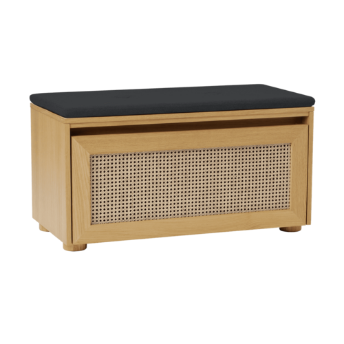 Umage Hideaway opbergbank eik – webbing klapdeur - shadow kussen Umage Hideaway opbergbank eik – webbing klapdeur - shadow kussen