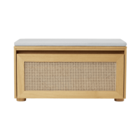 Hideaway opbergbank eik – webbing klapdeur - Sterling kussen