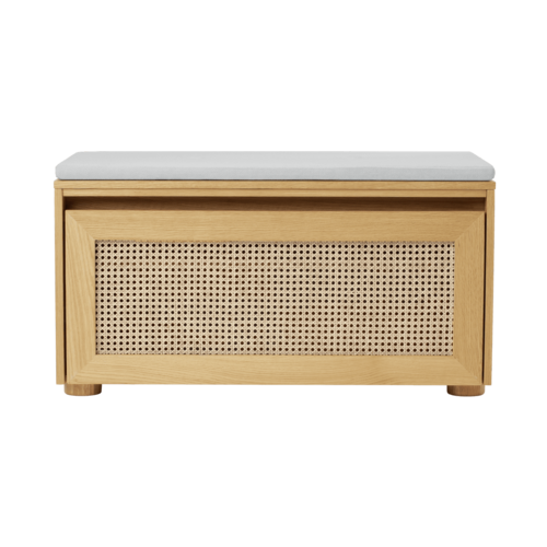 Umage Hideaway opbergbank eik – webbing klapdeur - Sterling kussen Umage Hideaway opbergbank eik – webbing klapdeur - Sterling kussen