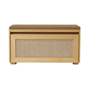 Umage Hideaway banc de rangement en chêne – porte abattante webbing - coussin sugar brown Umage Hideaway banc de rangement en chêne – porte abattante webbing - coussin sugar brown