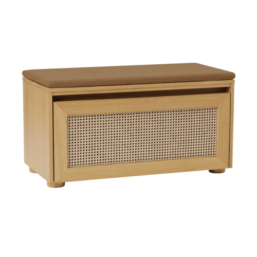 Umage Hideaway opbergbank eik – webbing klapdeur - sugar brown kussen Umage Hideaway opbergbank eik – webbing klapdeur - sugar brown kussen