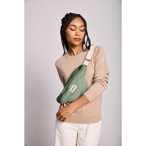 Hindbag Olivia bum bag en velours côtelé Vert d'eau