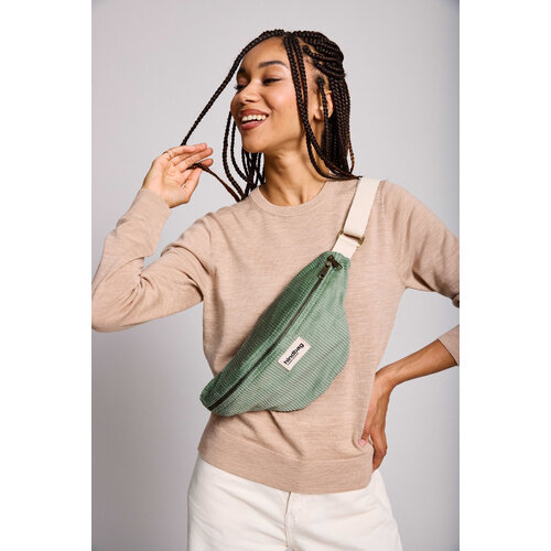 Hindbag Olivia bum bag ribfluweel Vert d'eau Hindbag Olivia bum bag ribfluweel Vert d'eau