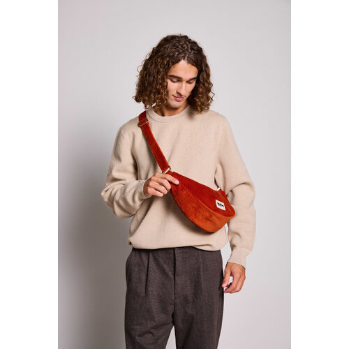 Hindbag Andrea bum bag ribfluweel Brique Hindbag Andrea bum bag ribfluweel Brique