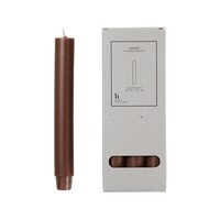 Kaars klassiek rustiek dark brown 26mm x 20 cm - set van 6
