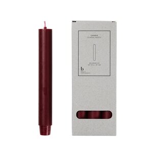 Broste Copenhagen Bougie classique rustique Burgundy 26mm x 20 cm - lot de 6 Broste Copenhagen Bougie classique rustique Burgundy 26mm x 20 cm - lot de 6
