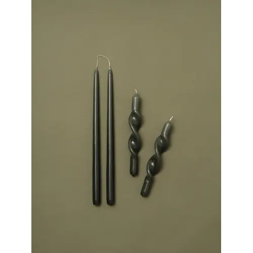 Broste Copenhagen Kaars spits toelopend Grape Leaf Green - set van 4 Broste Copenhagen Kaars spits toelopend Grape Leaf Green - set van 4