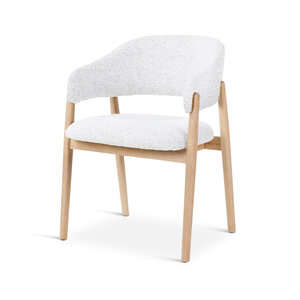 Castle Line Conor chaise de salle à manger avec accoudoirs en chêne naturel tissu ivoire Castle Line Conor chaise de salle à manger avec accoudoirs en chêne naturel tissu ivoire
