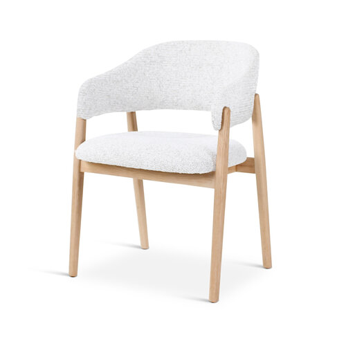 Castle Line Conor eetkamerstoel met armleuningen eik naturel stof ivoor