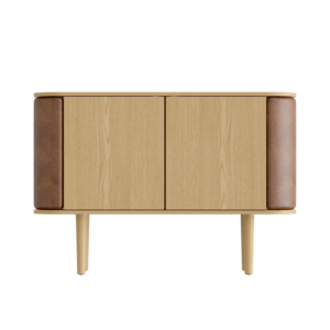 Umage Treasures buffet 2 portes en chêne - Brown faux leather Umage Treasures buffet 2 portes en chêne - Brown faux leather