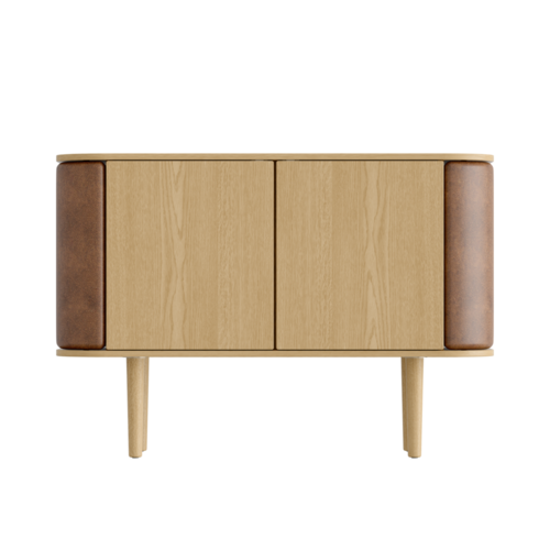 Umage Treasures dressoir 2 deuren eik - Brown faux leather